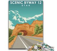 Scenic Byway Utah Art 1000 Piece Jigsaw Puzzles for Adults Gifts,Help The Brain Exercise Addictive Toys to Cultivate Patience Great Gift (38x26cm)