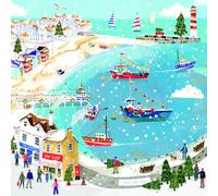 Scenic Festive Art Collection Charity Christmas Cards - Premium Board - Eco-Friendly - Pack of 6 Cards with Envelopes (Winter in the Harbour)