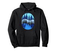 Scenic Forest Silhouette Layered Pine Trees Nature Art Pullover Hoodie