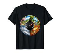 Scenic Four Seasons Mountain Road Nature Clock T-Shirt