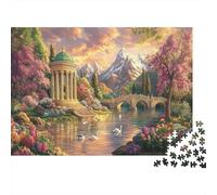 Scenic Garden Bridge 1000 Piece Thick Cardboard Jigsaw Puzzle for Teens 12-18, Logic Skill Puzzle, Holiday Activity, Thoughtful 52x38cm/1000pcs