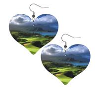 Scenic Hawaii Golf Tropical Leather Earrings for Women Heart Earring Lightweight Dangle Earrings Jewelry Gifts