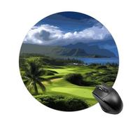 Scenic Hawaii Golf Tropical Round Mouse Pad Smooth Glide Gaming Mousepad Extra Density Portable Comfortable Mouse Mat for Desk, Home, Office 7.8x7.8 Inches