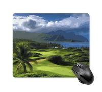 Scenic Hawaii Golf Tropical Square Mouse Pad Portable Computer Mousepad with Non-Slip Rubber Base 18 * 22cm Ultra-Thin Gaming Mouse Mat for Computer Laptop Office Desk Accessories