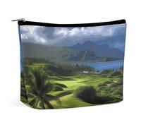 Scenic Hawaii Golf Tropical Travel Makeup Bag Large Toiletry Bag for Women Waterproof Cosmetic Bags for Purse Portable Makeup Organizer Bags Cute Zipper Pouch Cosmetic Pouch Funny Travel Makeupbag