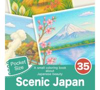 Scenic Japan: A small coloring book about Japanese beauty (Pocket Size)