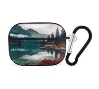 Scenic Lake AirPod Pro Case, Anti Scratch Hard PC Cover with Keychain, AirPod Pro 2nd/1st Case Accessories for Women Men, Black-Style