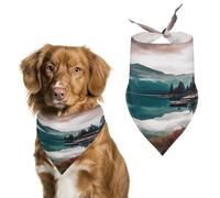 Scenic Lake Easter Dog Bandanas for Small Medium Large Dogs,Cat Dogs,Pet Scarf - Polyester Cute Bibs.Triangle Pet Scarf for Puppy Pet,Personalized Birthday/Party Fun Idea Gift