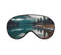 Scenic Lake Eye Mask for Women & Men, Breathable & Adjustable Eye Cover, Ultra Soft Sleep Mask, Lightweight Travel Blindfold for Airplane, Nap, Night Sleeping