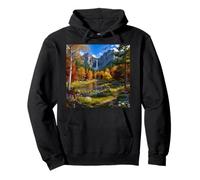 Scenic Mountain Waterfall Autumn Forest Landscape Nature Pullover Hoodie