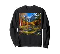 Scenic Mountain Waterfall Autumn Forest Landscape Nature Sweatshirt