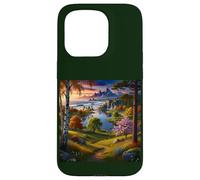 Scenic Mountain Waterfall & Ocean Paradise Nature Landscape Case for iPhone 15 Pro