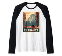 Scenic National Park Design and a Grizzly Bear, A Yosemite Raglan Baseball Tee