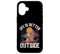 Scenic Nature Mountains and Tent Under the Stars Case for iPhone 16