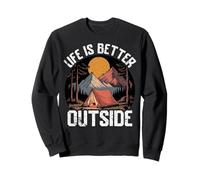 Scenic Nature Mountains and Tent Under the Stars Sweatshirt