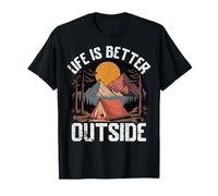 Scenic Nature Mountains and Tent Under the Stars T-Shirt