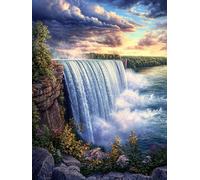 Scenic Niagara Falls Stamped Cross Stitch Kits for Beginners Adults - Preprinted 11CT Easy Pattern Needlepoint Kits, Arts and Crafts for Home Decor (11.8x15.7inch) A1045