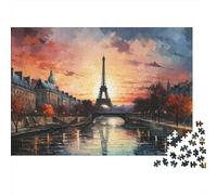 Scenic Paris Landscape 1000 Pieces Jigsaw for Adults Thick Paper Puzzle Educational Challenge Parisian Art Home Decor 38x26cm/1000pcs