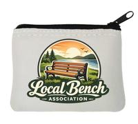 Scenic Park Bench at Sunset View Neoprene Coin Purse Pouch 10x11cm White