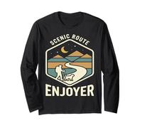 Scenic Route Enjoyer Hiking Trail Design Long Sleeve T-Shirt