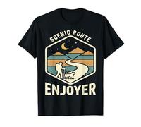 Scenic Route Enjoyer Hiking Trail Design T-Shirt