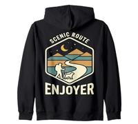 Scenic Route Enjoyer Hiking Trail Design Zip Hoodie