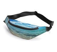 Scenic Sea Water Waist Bag,Durable Sling Bag with Adjustable Strap Crossbody Waist Bag,for Outdoors Workout Traveling Casual Running Hiking Cycling