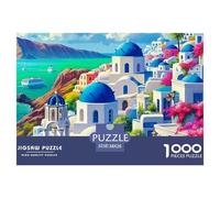 Scenic Town1000 Puzzles for Adults Challenging Beautiful Decoration Puzzle Impossible Hard Difficult Challenging Scenic Lightning Ocean Brainteasing Adults Jigsaw Puzzle 38x26cm/1000pcs Educational Ga