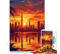 Scenic View of Dubai Jigsaw Puzzles 1000 Pieces for Adults Logic Sense Toy Leisure Time Smooth Edge Seasonal Gift (38x52cm)