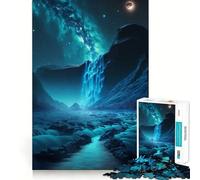 Scenic Waterfall Landscape Jigsaw Puzzles 1000 Piece for Teenagers Enhance Recall Relax Time Exact Edge Creative Gift (38x52cm)