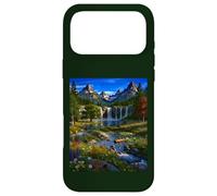 Scenic Waterfall Mountain Flower Field Nature Wilderness Case for iPhone 17 Pro Max
