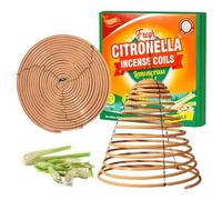 Scent-Hi Citronella Coils - Large Hanging Outdoor Citronella Incense Coils, 2-Pack, 23 cm Diameter, 36 Hours Burn Time, with Lemongrass Scent for Garden, Patio, BBQ, Camping
