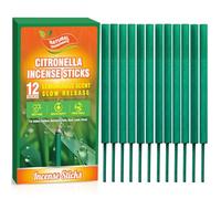 Scent-Hi Citronella Incense Sticks for Outdoor, Thick Incense Sticks 12 pcs