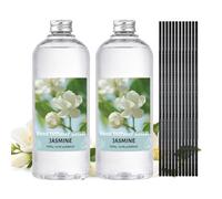 Scent-Hi Jasmine Reed Diffuser Refill 1000ml with 12 Fibre Reeds | 1000ml refill home fragrance with essential oil blend and soft jasmine floral scent for living rooms and bathrooms