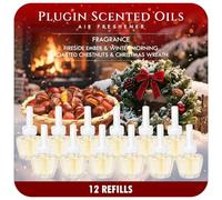 Scent-Hi Plug in Air Freshener Refills 12 Pack, Home Fragrance Plug in Diffuser Refill, Compatible with Air Wick & Glade Plugin(Fireside Ember, Winter Morning, Roasted Chestnuts, Christmas Wreath)