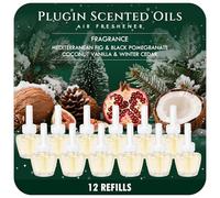 Scent-Hi Plug in Air Freshener Refills 12 Pack, Home Fragrance Plug in Diffuser Refill, Compatible with Air Wick & Glade Plugin(Mediterranean Fig, Black Pomegranate, Coconut Vanilla, Winter Cedar)