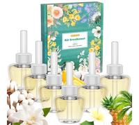 Scent-Hi Plug in Air Freshener Refills, Plug in Diffuser Refill Scent 6 Pack, Long lasting Fragrance, Compatible with Air Wick, Glade Plugins(Cotton, Jasmine, Hawaii)