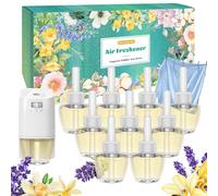 Scent-Hi Plug in Air Freshener Refills, Plug in Diffuser Refill Scent 9 Pack with Plugins Device, Long lasting Fragrance (Lavender, Linen, Vanilla)