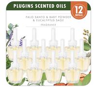 Scent-Hi Plug in Air Freshener Refills Suitable for Air Wick & Glade, Palo Santo, Eucalyptus Sage, Baby Powder Plug in Diffuser Refill Long lasting Fragrance 12 Pack