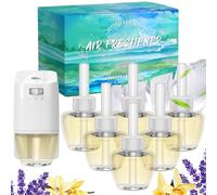 Scent-Hi Plug In Air Fresheners Refills with 1 Electrical Plug in Kit, Air Freshener Refills, Compatible with Air Wick, Glade Plugins, 3 Fragrance Lavender, Linen, Vanilla, 6+1 Packs