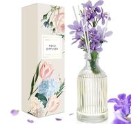 Scent-Hi Reed Diffuser 200ml Fragrance Reed Diffusers, Aromatherapy Diffuser Set with 6 Fiber Sticks, Long Lasting Home Indoor Fragrance Reed Diffuser Set, Freesia