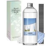 Scent-Hi Reed Diffuser Refill 500ml Linen Scented with 6 Reed Sticks, Long-Lasting Home Fragrance, Large Capacity Refill Bottle Premium Linen Aroma for Room Scenting