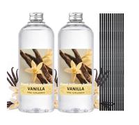 Scent-Hi Reed Diffuser Refill, Vanilla Home Fragrance, 1000ml with 12 Reeds | Scented Refill with Natural Essential Oil, Long-Lasting Fragrance, Large Capacity Diffuser Bottle for Bedrooms & living Room