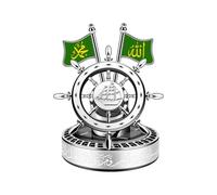 Scent-Infused Islamic Cultural Ship's Wheel Solar Car Ornament (Silver, Westin)