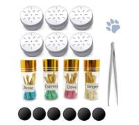 Scent Work Starter Kit - Anise, Birch, Clove & Vetiver Flavour Dog Training Kit - Nose Work Pure Oil-Swabs Sets (6 Magnetic Box & 4 Swabs)