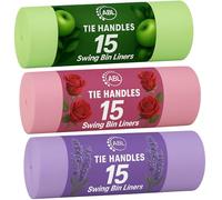 Scented 50L Swing Bin Liners | 15 Lavender, 15 Apple, 15 Rose Scented Bin Liners 50L | Tie Handle Bin Bags 60cm x 94cm 45 Bags Total. Great smelling scented bin liners to keep your home fresh