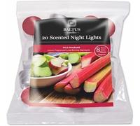 Scented and Unscented Tealight Candle Packs - Available in Multiple Refreshing and Soothing Fragrances | 8Hr Long Lasting Burn Time | Home Decorative Accessory (Wild Rhubarb)