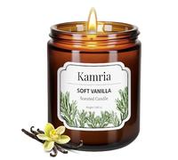 Scented Aromatherapy Candles,Natural Soy Wax Amber Candle Stress Relief Jar Candle for Home,SPA,Bathroom,Gifts (Soft Vanilla)