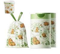 Scented Bin Liners, Scented Bin Liners 10l, 90 Counts 10L-15L Drawstring Bin Bags, Capybara Pattern, Anti -Leak, Artemisia Scent Anti-Mosquito Trash Bags with Drawstring Handle for Kitchen Bathroom