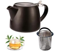 Scented Black Ceramic Teapot with Infuser - 500ml/17oz, Large Capacity for Loose Leaf & Blooming Tea, Afternoon Tea Set